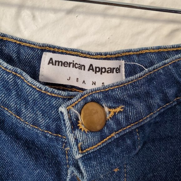 American Apparel Denim Button Front A-Line Skirt - Picture 3 of 3